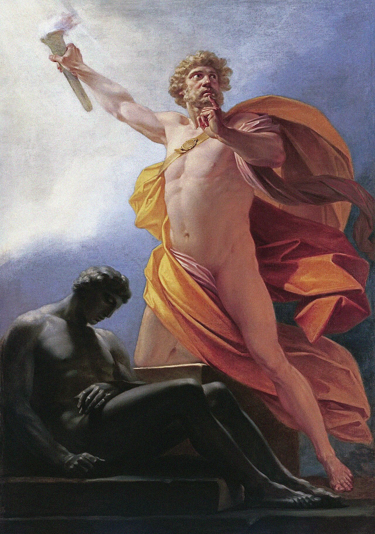 Prometheus bringing fire to mankind